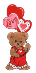 Gif animé coeur ourson ballons